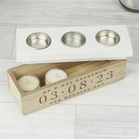 Personalised Large Date Triple Tea Light Box Extra Image 2 Preview